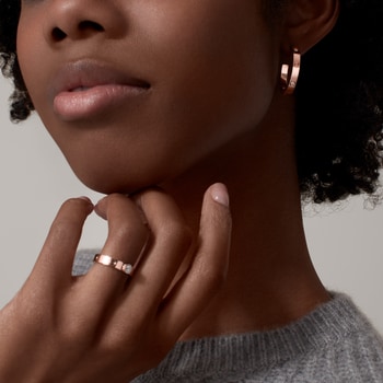 Créoles #LOVE#, moyen modèle, 6 diamants