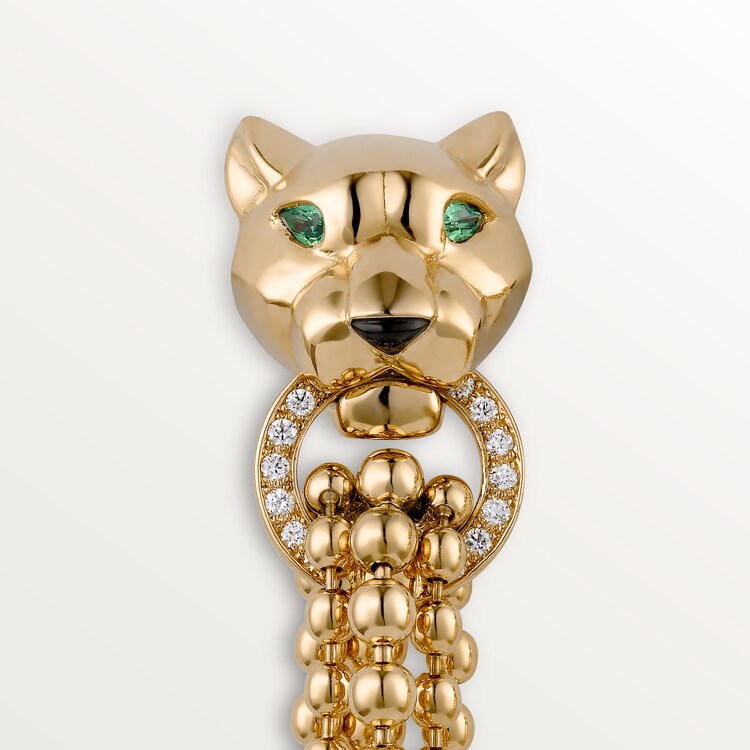 CRN8515072 Panthere de Cartier earrings Yellow gold diamonds tsavorite garnets onyx Cartier