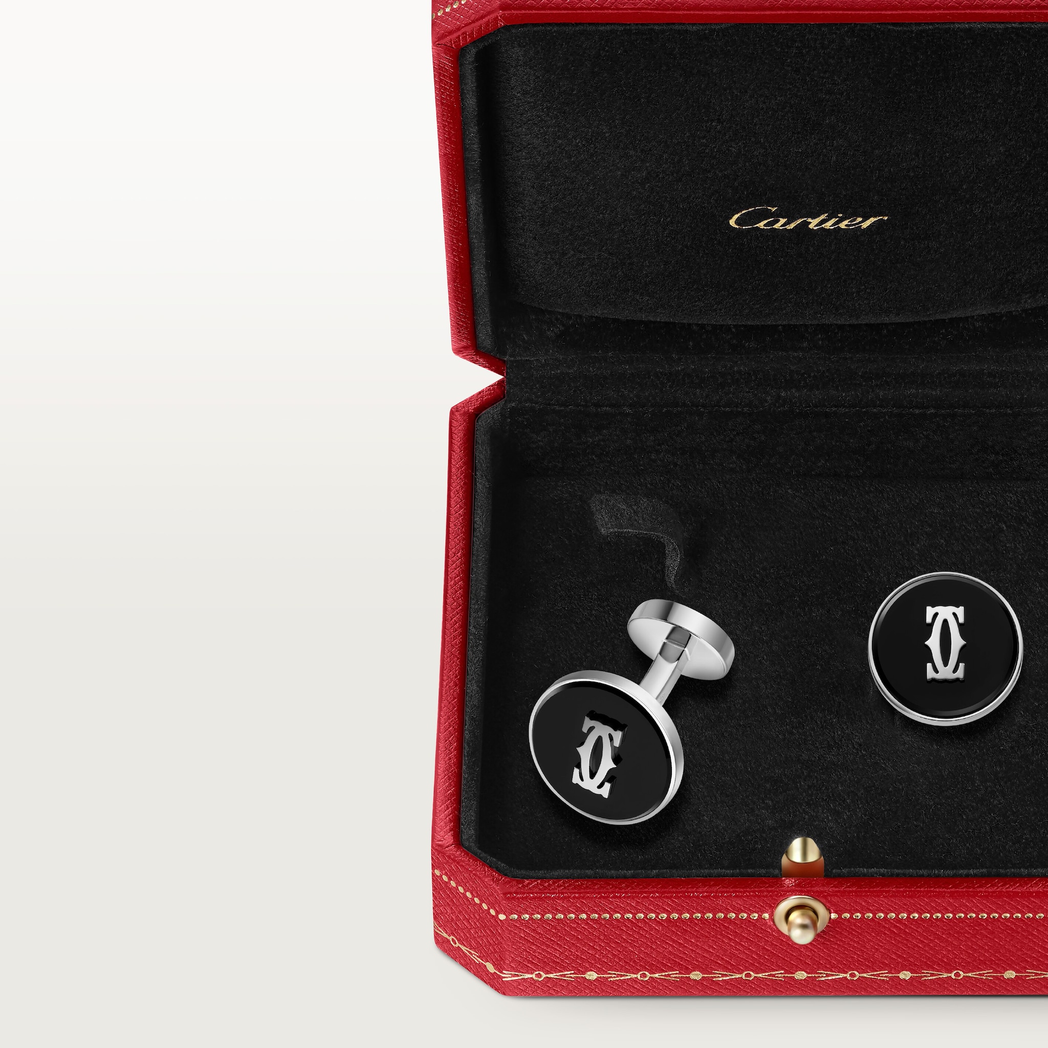Double C de Cartier cufflinks in onyx
