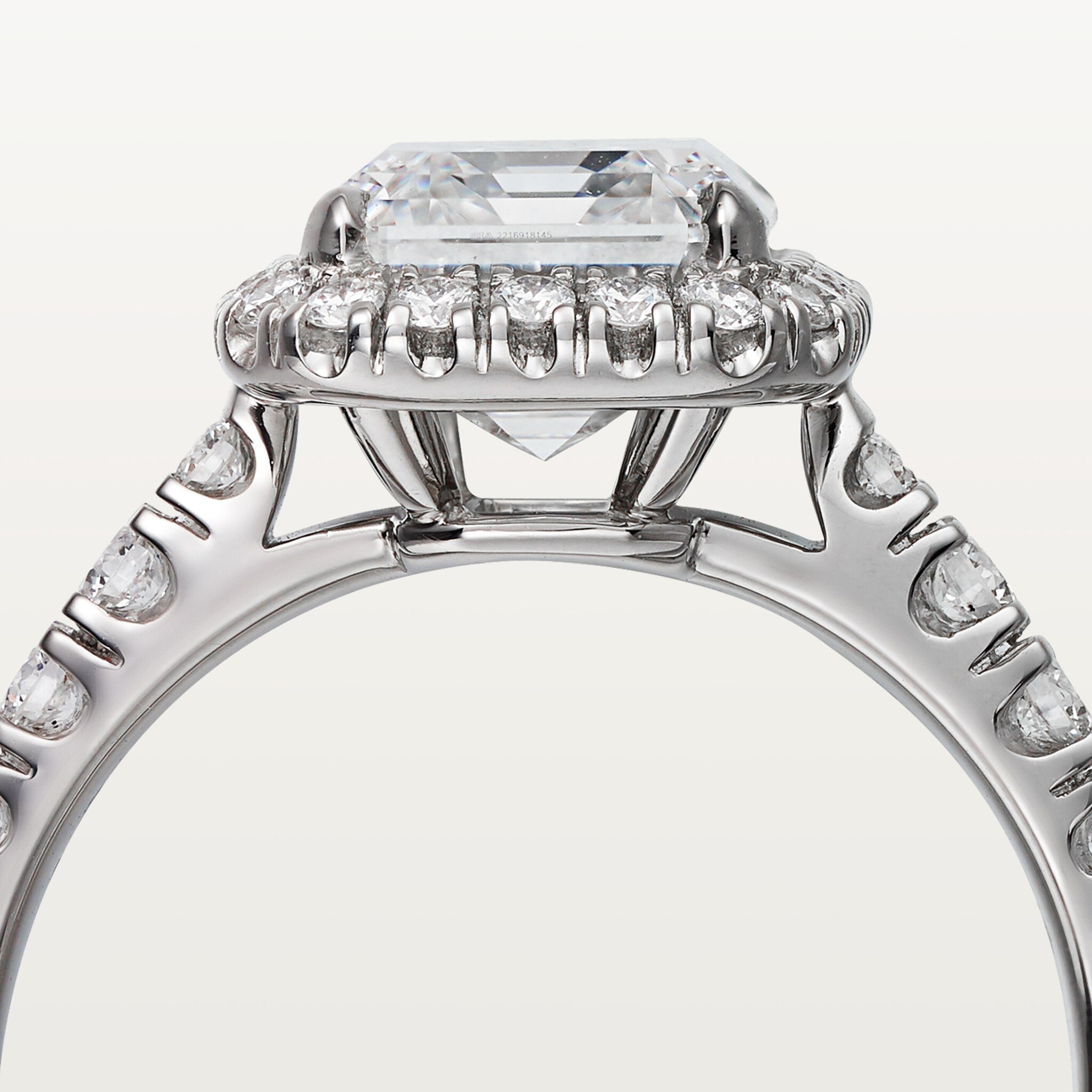 Cartier Destin&eacute;e solitaire, emerald-cut diamond, paved 