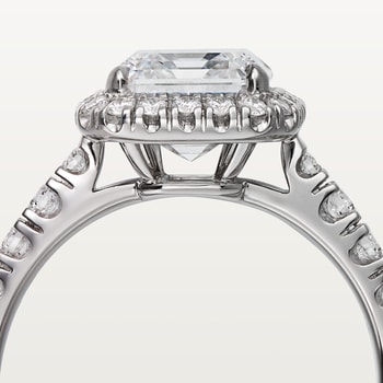 Cartier Destinée solitaire, emerald-cut diamond, paved  Cartier Destinée solitaire, emerald-cut diamond, paved