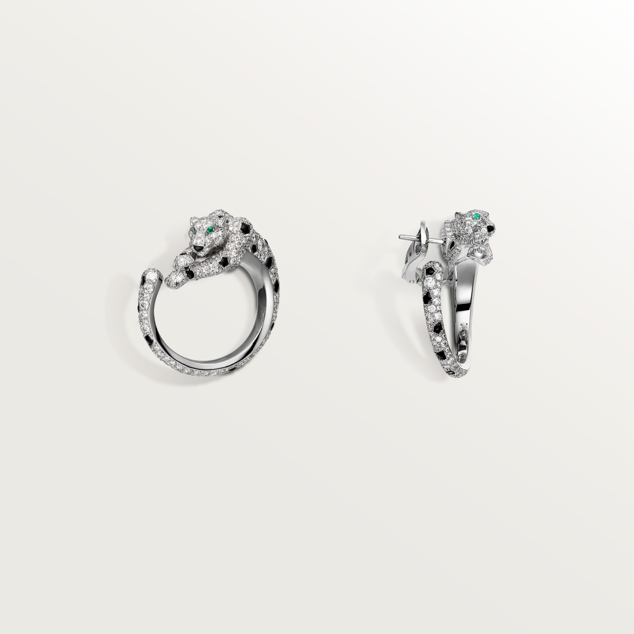 أقراط دائرية "پانتير دو كارتييه"، مرصوفة