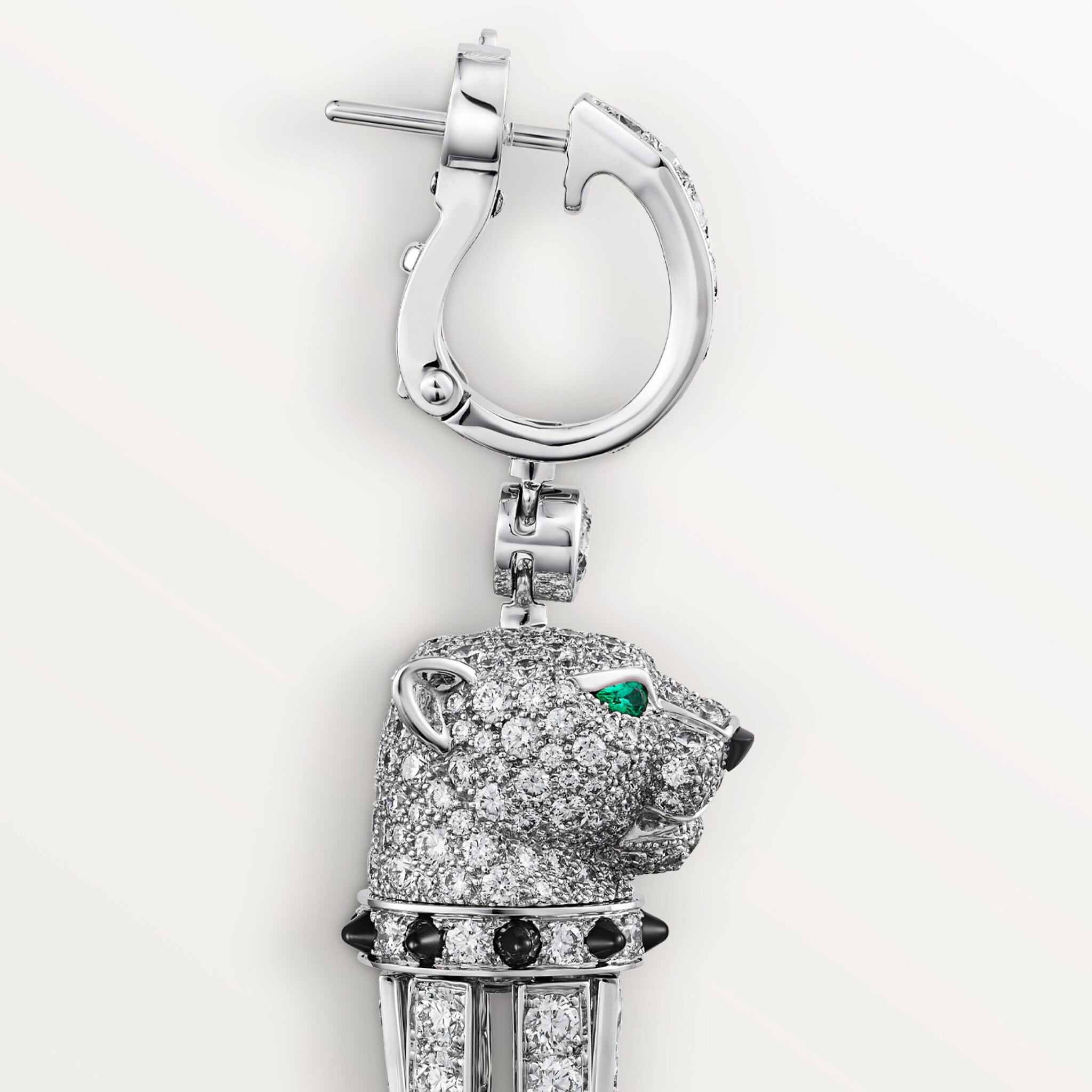 Panth&egrave;re de Cartier earrings, onyx, large model, paved