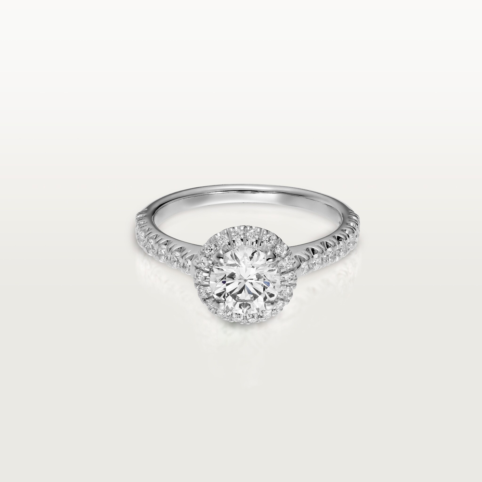 Cartier Destin&eacute;e solitaire, brilliant-cut diamond, paved 