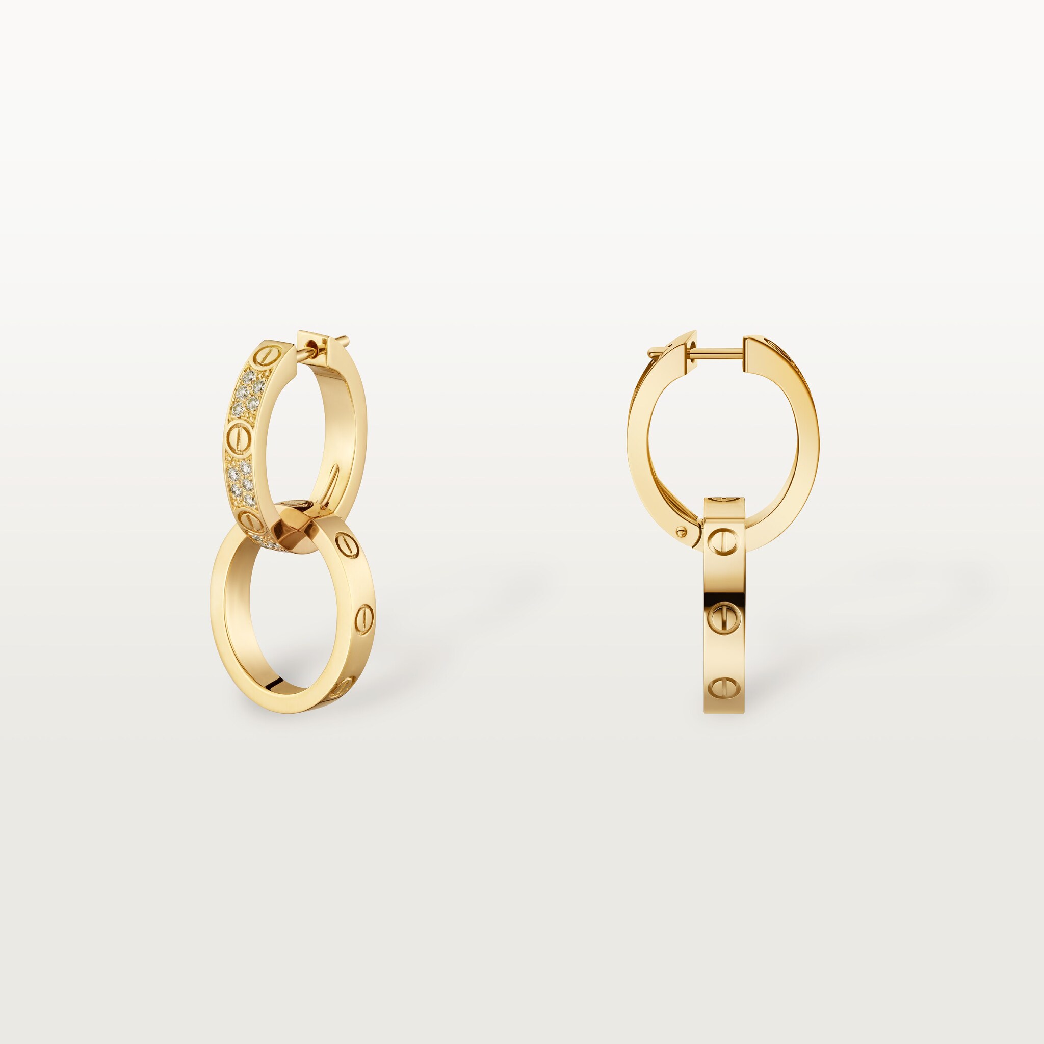 LOVE# earrings, multiwear, half-paved