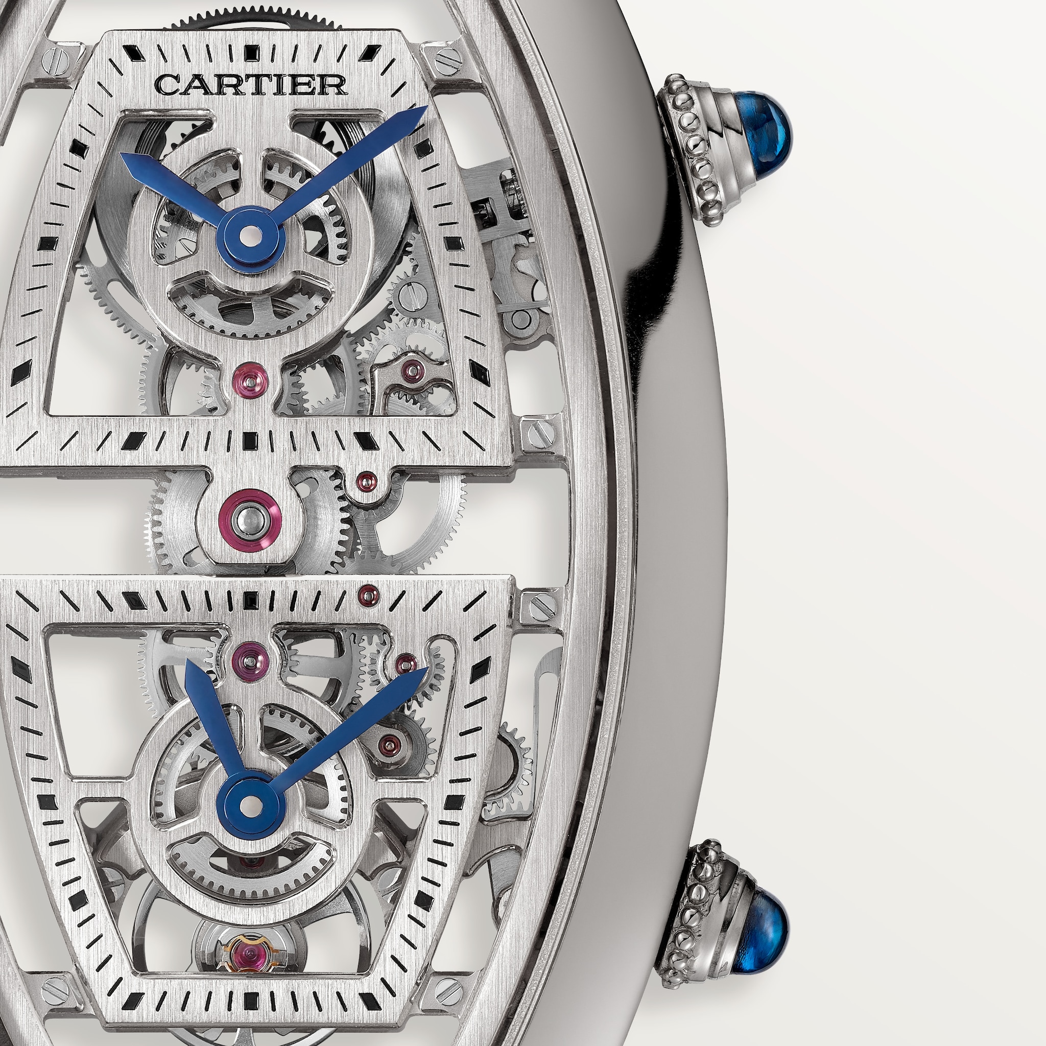 Tonneau skeleton watch