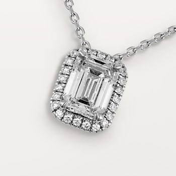 Cartier Destinée pendant, emerald-cut diamond, paved  Cartier Destinée pendant, emerald-cut diamond, paved