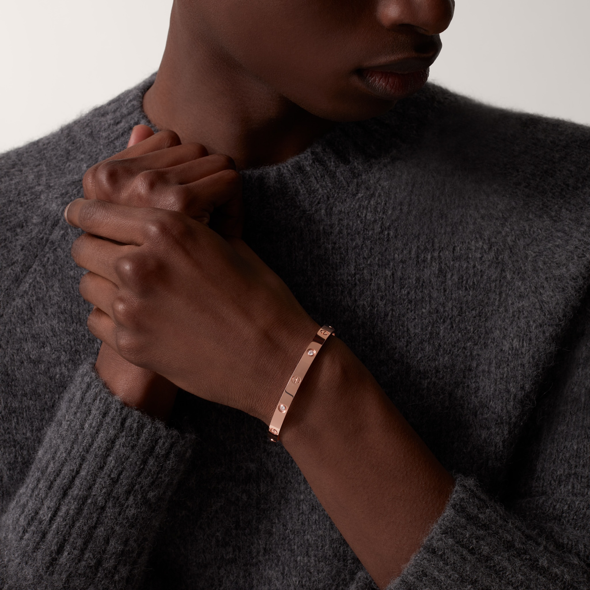 LOVE# bracelet,single-screw closure, classic model, 4 diamonds