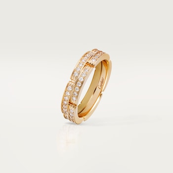 Maillon Panthère wedding band, double row, half-paved Maillon Panthère wedding band, double row, half-paved