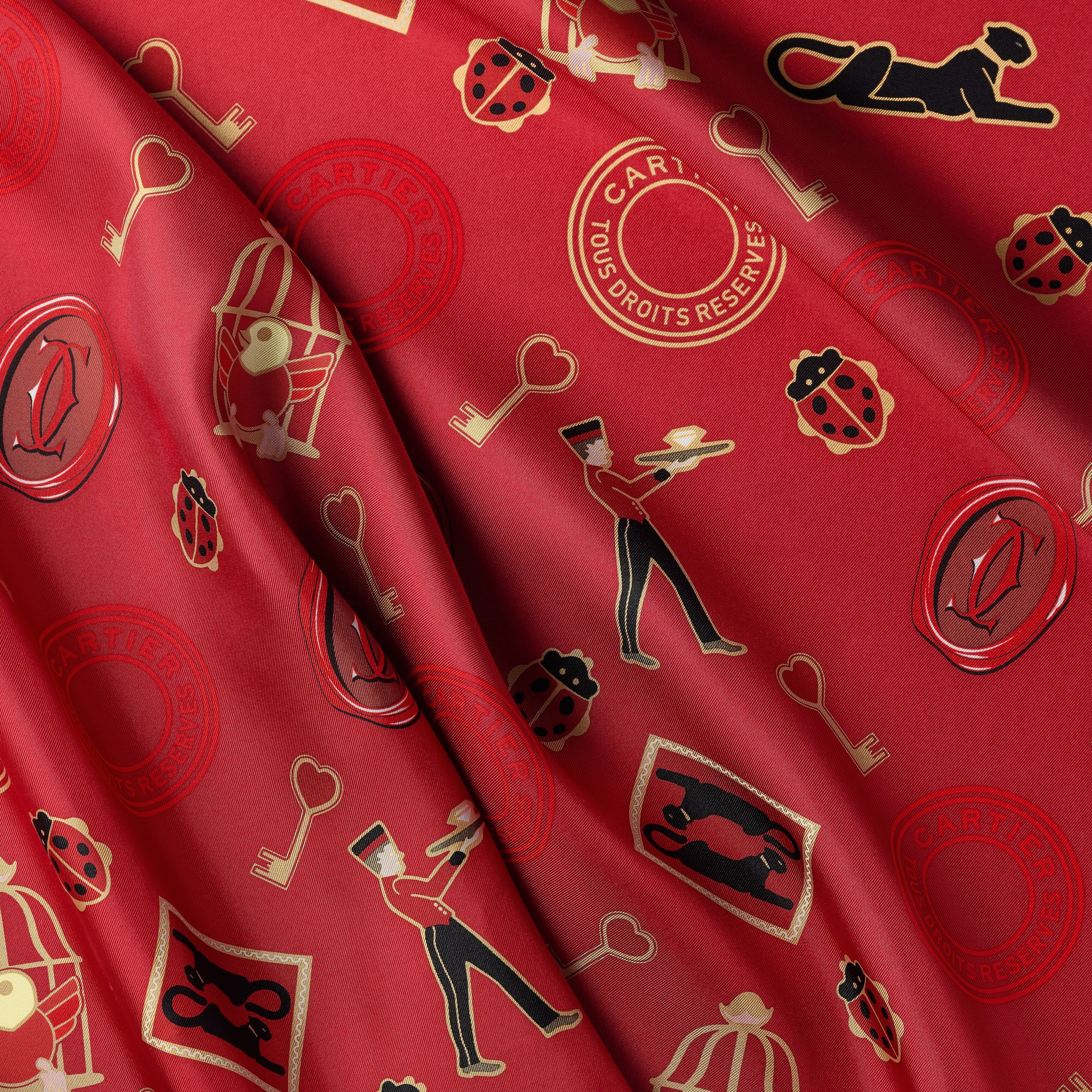 ผ้าพันคอ 90 ซม. Diabolo de Cartier รูปภาพ 5