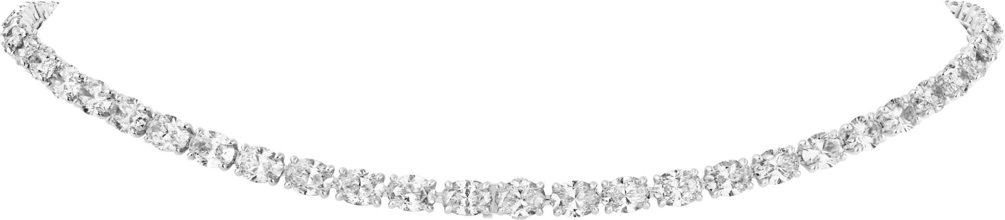 Collier Lignes Essentielles, diamants taille ovale 