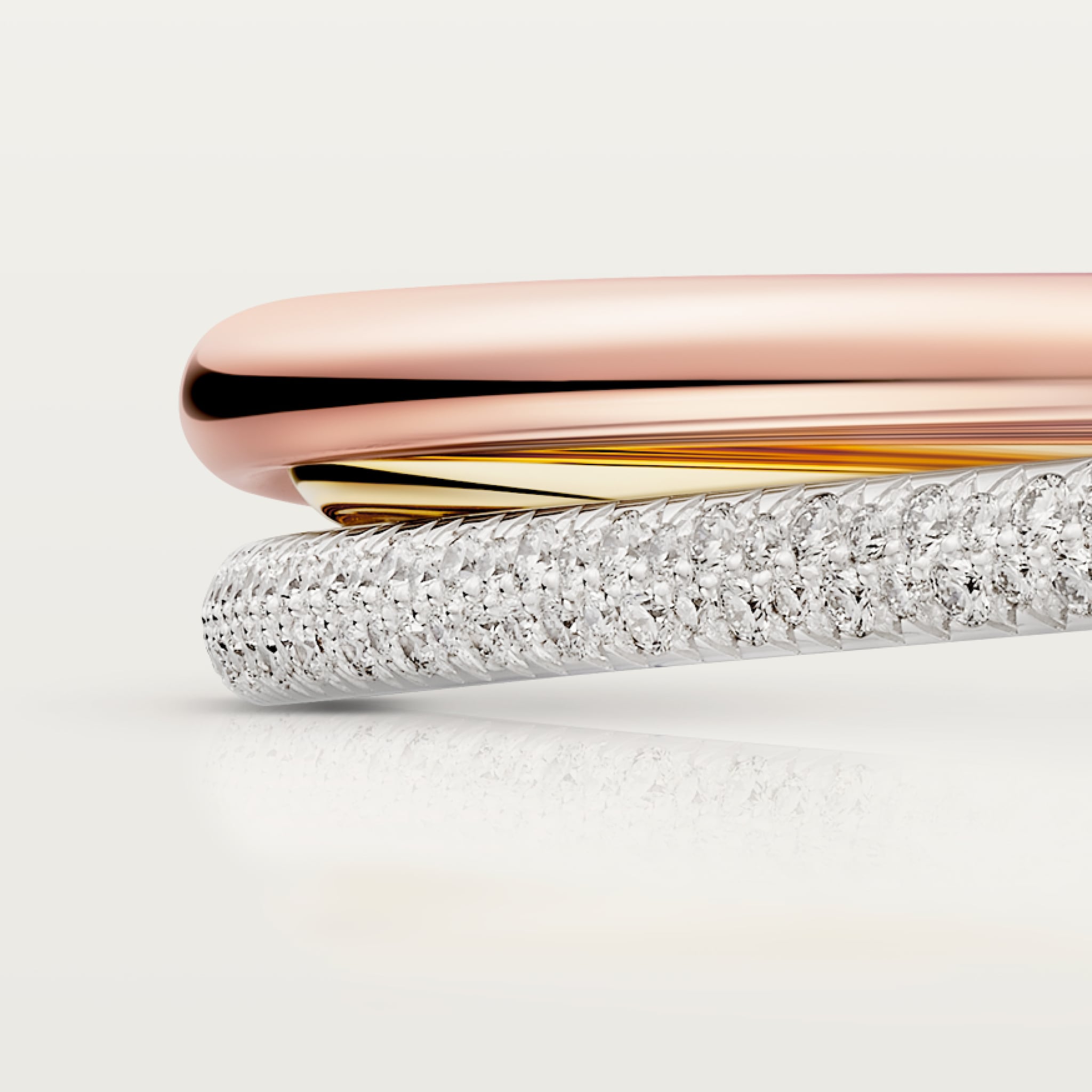 Trinity bracelet, small model, half-paved, image 5