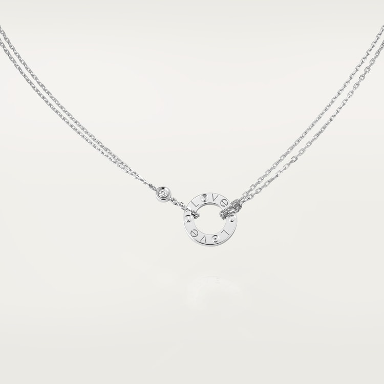 CRB7219400 LOVE necklace 2 diamonds White gold diamonds Cartier