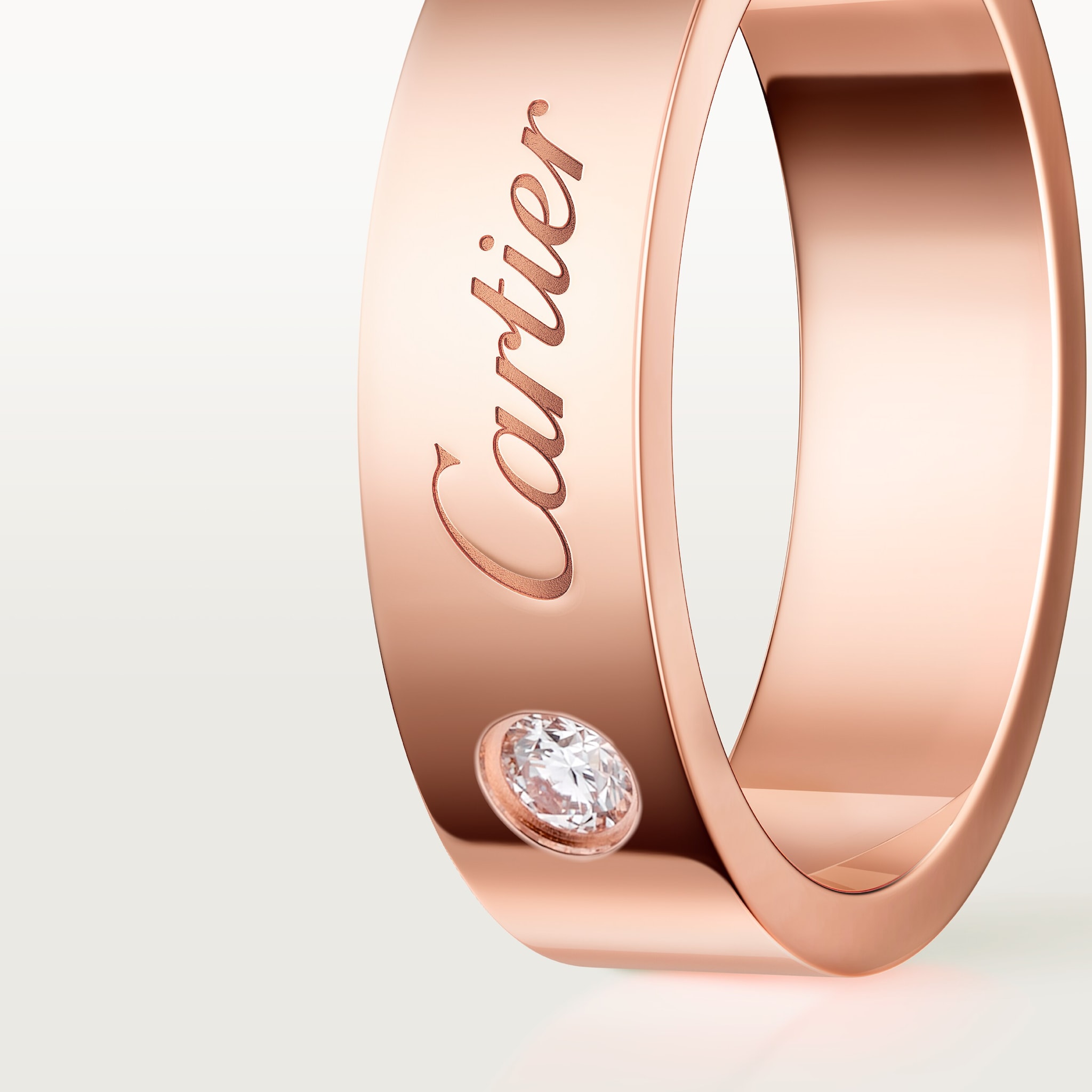 C de Cartier wedding ring, 5 mm width, 1 diamond, image 6