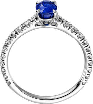 1895 solitaire, oval-cut sapphire, paved  1895 solitaire, oval-cut sapphire, paved