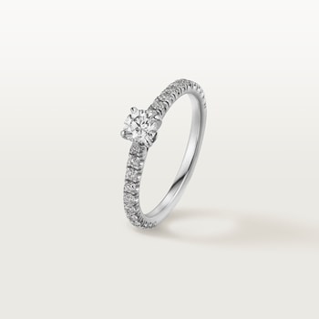 1895 solitaire, brilliant-cut diamond, paved  1895 solitaire, brilliant-cut diamond, paved