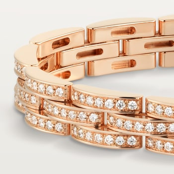 Maillon Panthère bracelet, triple row, paved  Maillon Panthère bracelet, triple row, paved