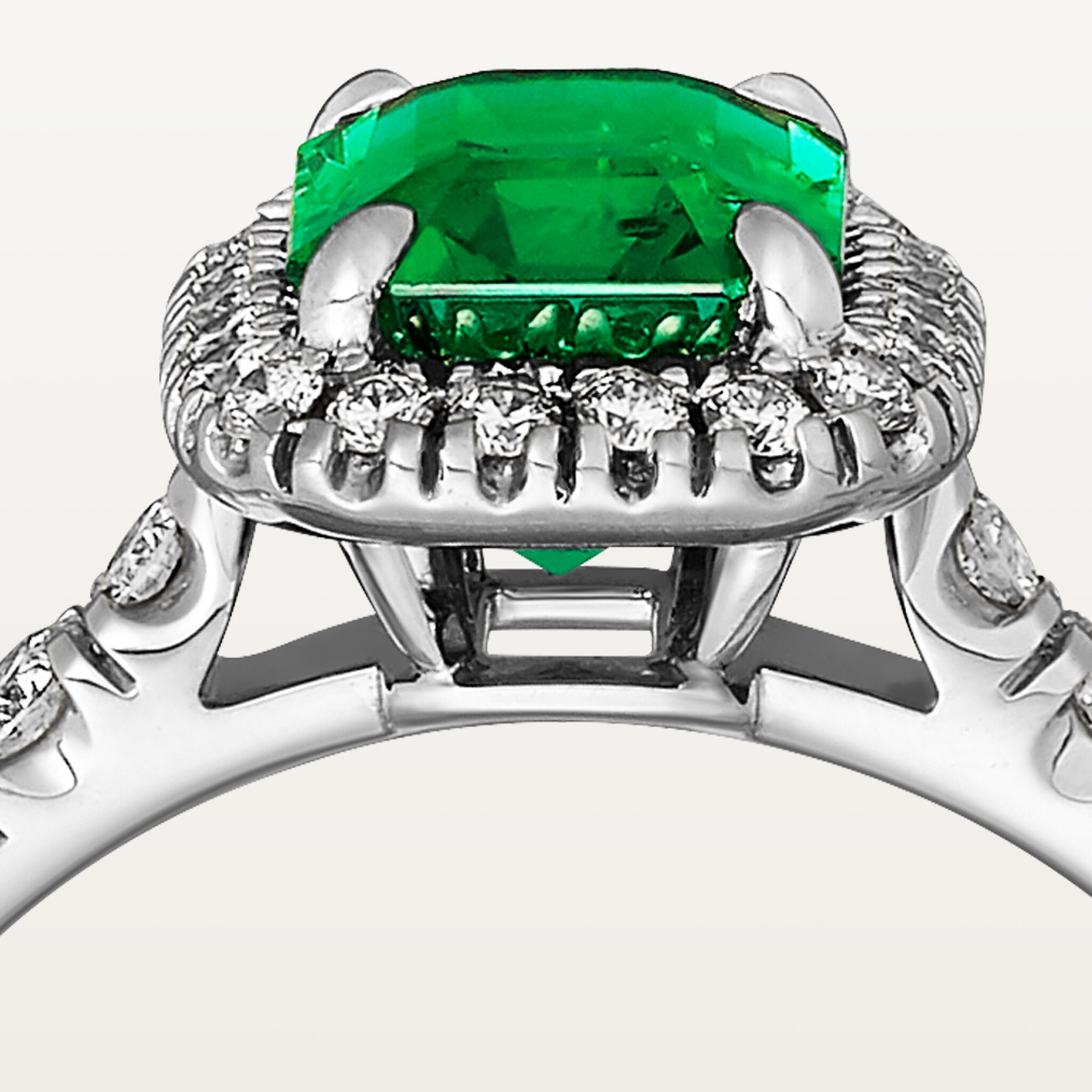 Cartier Destin&eacute;e solitaire, emerald-cut emerald, paved , image 6