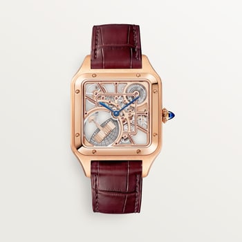 Santos-Dumont skeleton watch equipped with a micro-rotor Santos-Dumont skeleton watch equipped with a micro-rotor