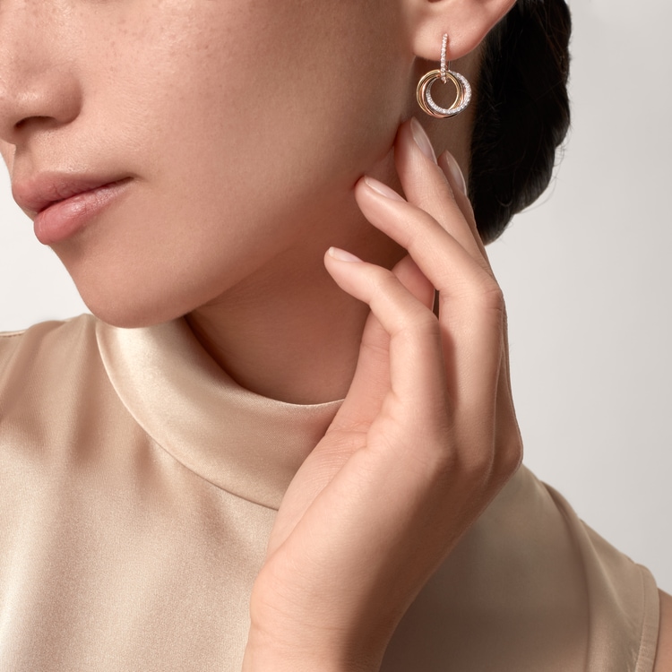 CRB8301259 Trinity earrings White gold yellow gold rose gold