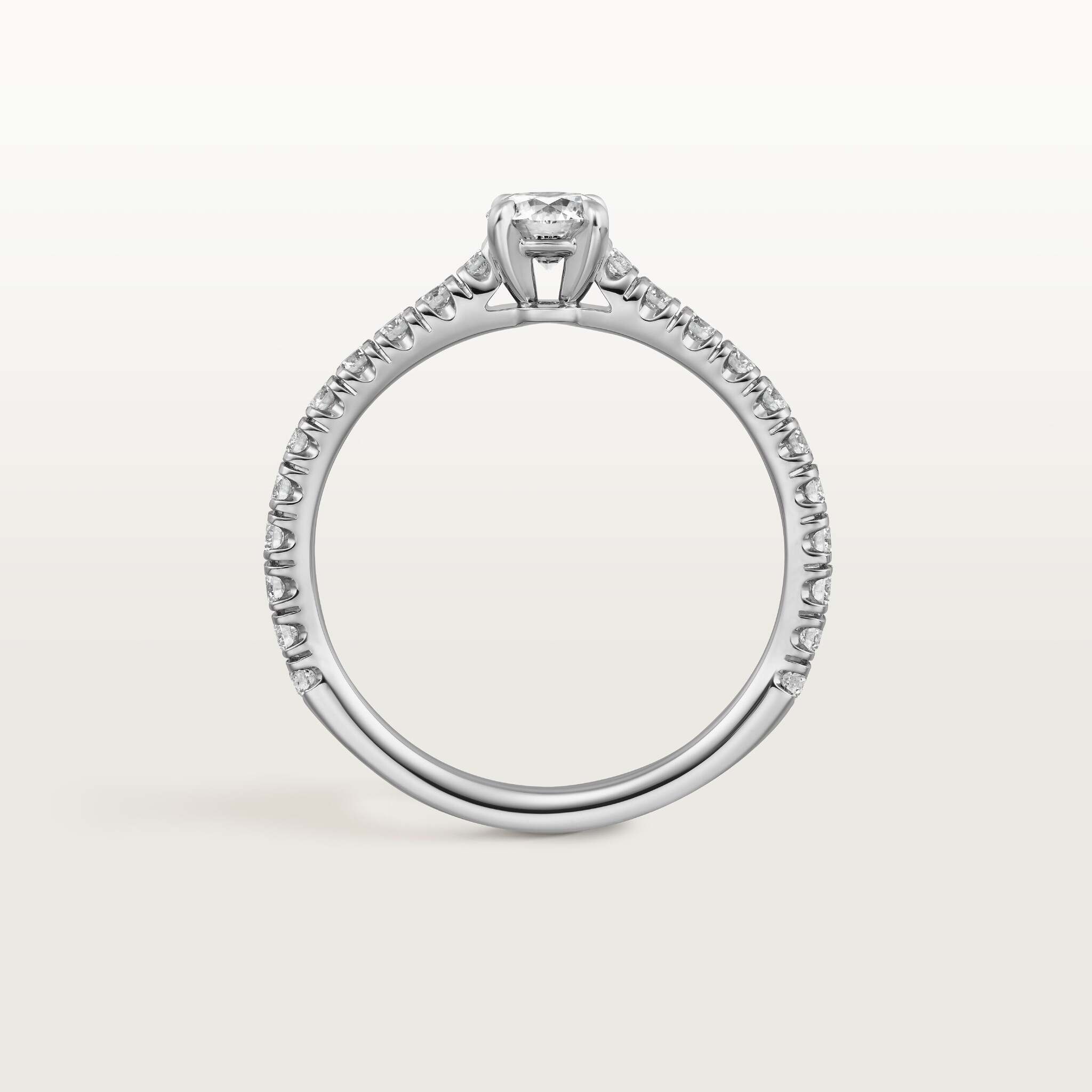 1895 solitaire, brilliant-cut diamond, paved 