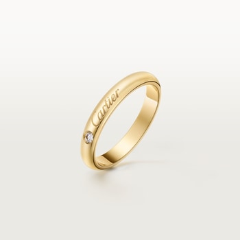 C de Cartier wedding band, 3 mm width, 1 diamond C de Cartier wedding band, 3 mm width, 1 diamond
