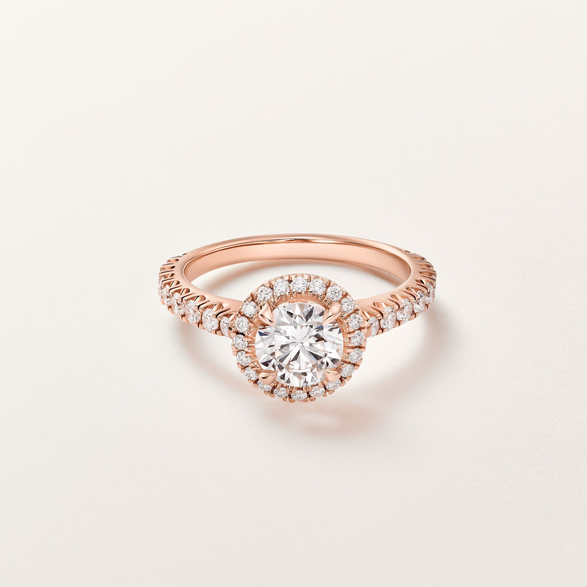 Cartier Destin&eacute;e solitaire, brilliant-cut diamond, paved 