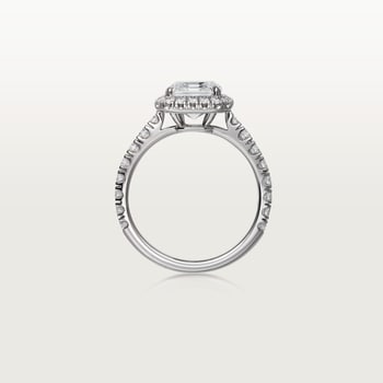 Cartier Destinée solitaire, emerald-cut diamond, paved  Cartier Destinée solitaire, emerald-cut diamond, paved
