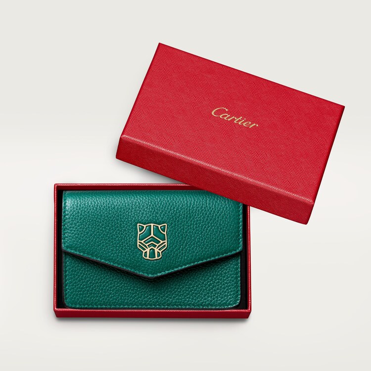 Business card holder with zip Panthere de Cartier