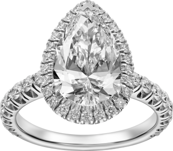 Cartier Destinée solitaire, pear-shaped diamond, paved  Cartier Destinée solitaire, pear-shaped diamond, paved