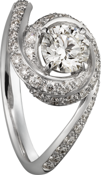 Trinity Ruban solitaire, brilliant-cut diamond, paved  Trinity Ruban solitaire, brilliant-cut diamond, paved