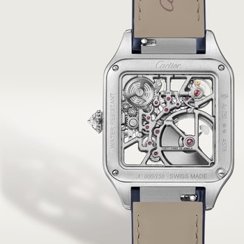 Santos-Dumont skeleton watch equipped with a micro-rotor Santos-Dumont skeleton watch equipped with a micro-rotor