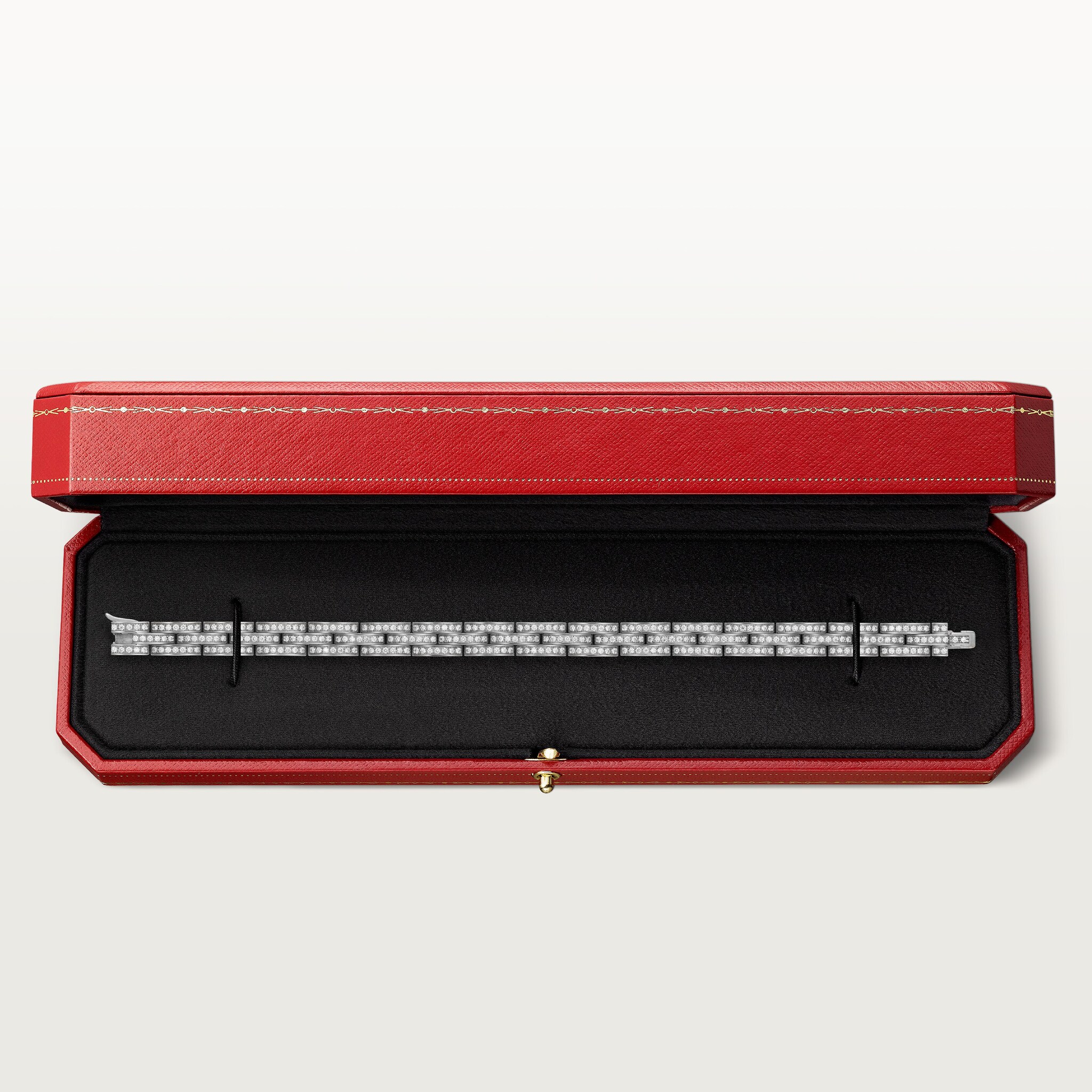 Maillon Panth&egrave;re bracelet, triple row, paved , image 6