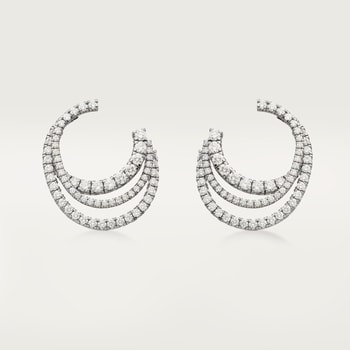 Etincelle de Cartier hoop earrings, triple row, paved Etincelle de Cartier hoop earrings, triple row, paved