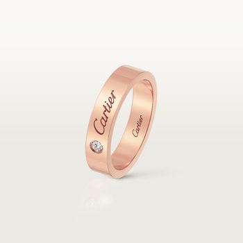 C de Cartier wedding ring, 4 mm width, 1 diamond C de Cartier wedding ring, 4 mm width, 1 diamond