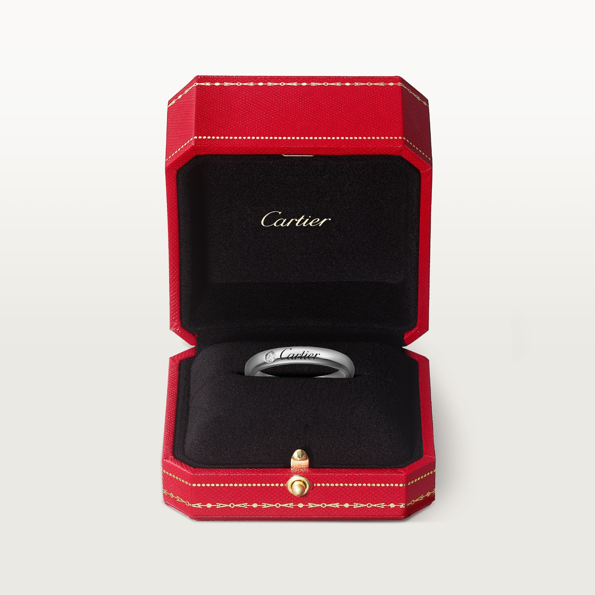 C de Cartier wedding band, 3 mm width, 1 diamond, image 6