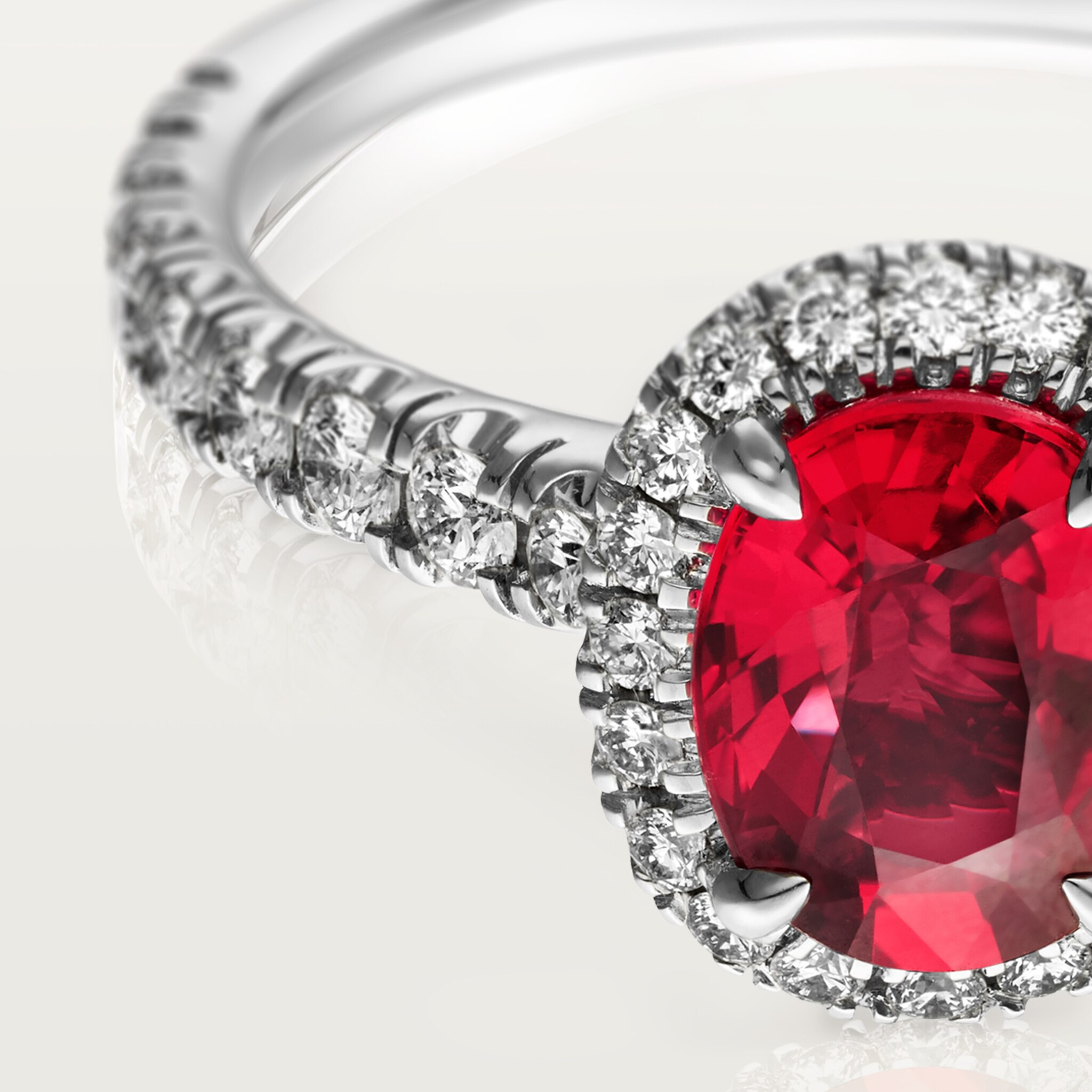 Cartier Destin&eacute;e solitaire, oval-cut ruby, paved , image 5