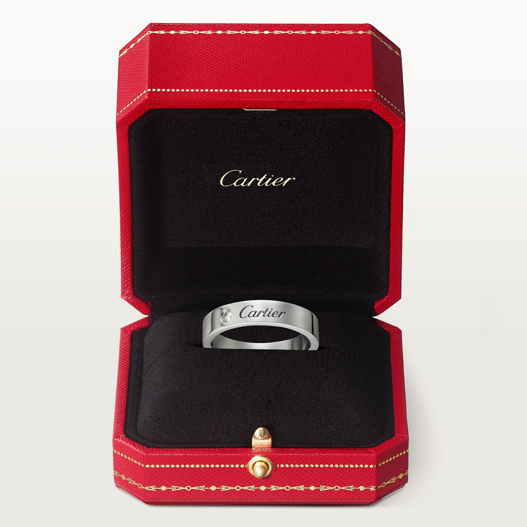 C de Cartier wedding ring, 4 mm width, 1 diamond