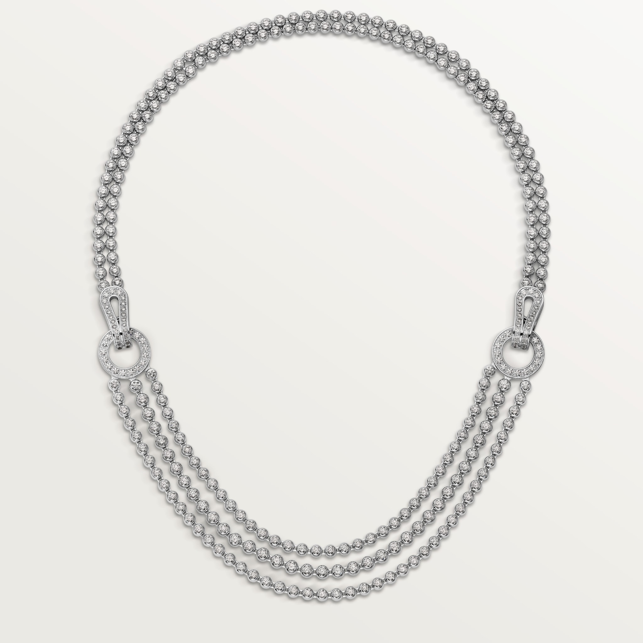 Agrafe necklace, brilliant-cut diamonds, paved 