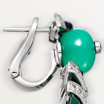 Géometrie & Contrastes earrings, chrysoprase, paved Géometrie & Contrastes earrings, chrysoprase, paved
