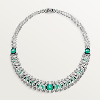 Géometrie & Contrastes necklace, chrysoprase, paved Géometrie & Contrastes necklace, chrysoprase, paved