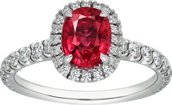 Cartier Destinée solitaire, oval-cut ruby, paved  Cartier Destinée solitaire, oval-cut ruby, paved