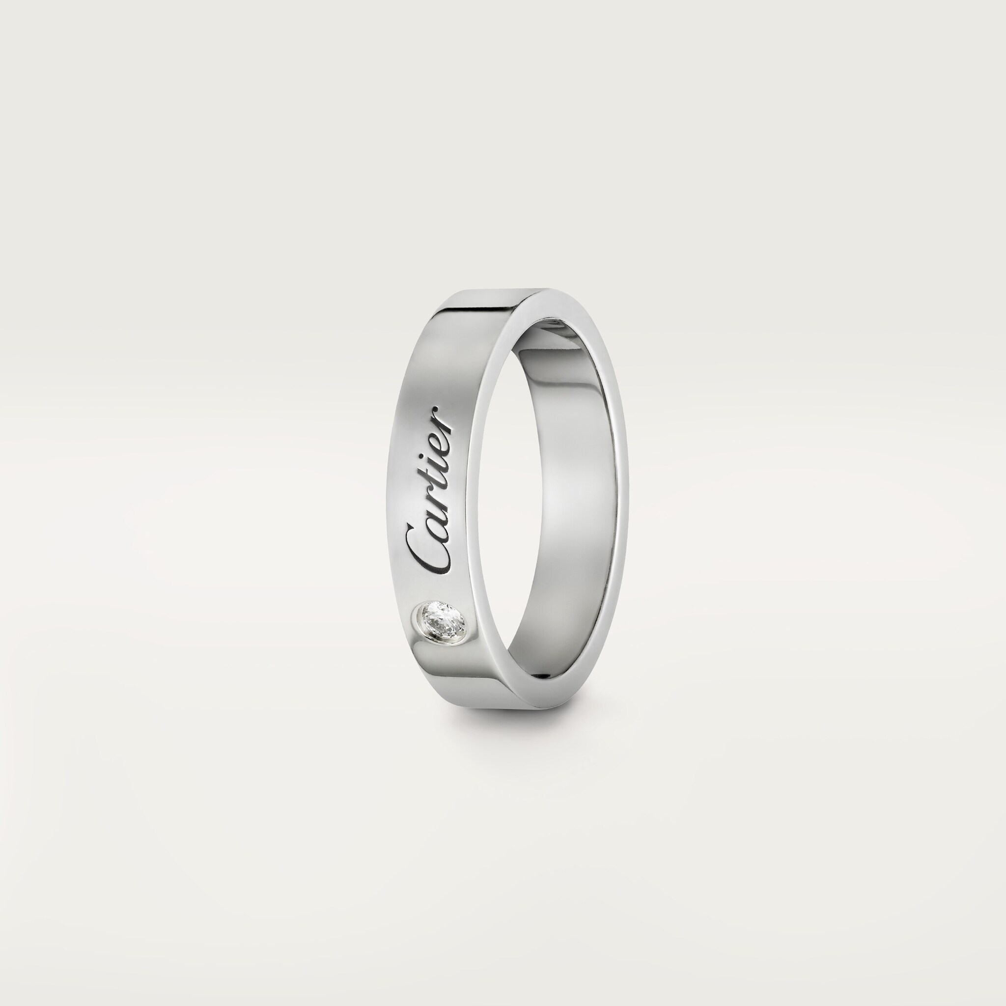 C de Cartier wedding ring, 4 mm width, 1 diamond
