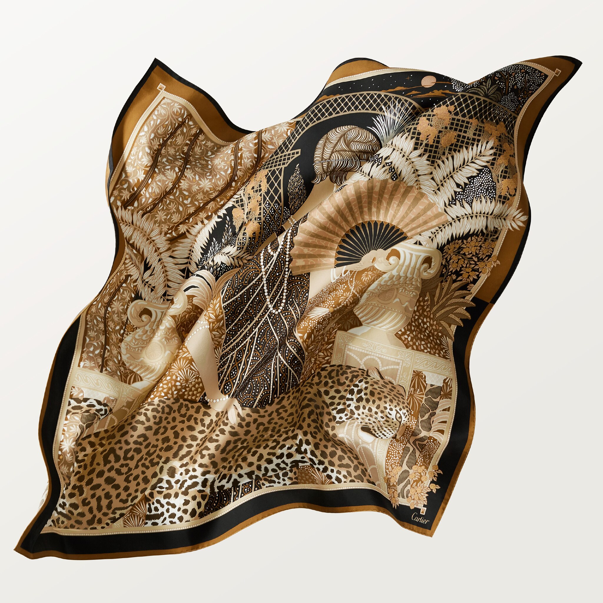 90 scarf, Woman with a Panther