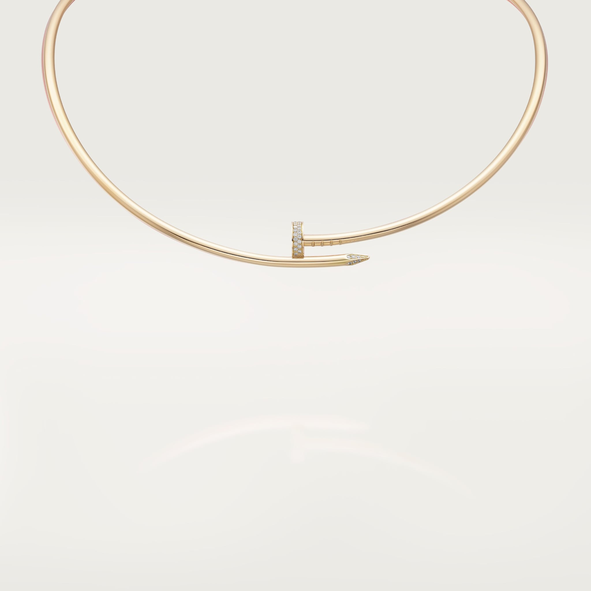 Collier Torque Juste un Clou, petit mod&egrave;le, diamants