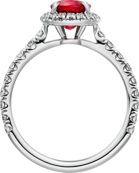 Cartier Destinée solitaire, oval-cut ruby, paved  Cartier Destinée solitaire, oval-cut ruby, paved