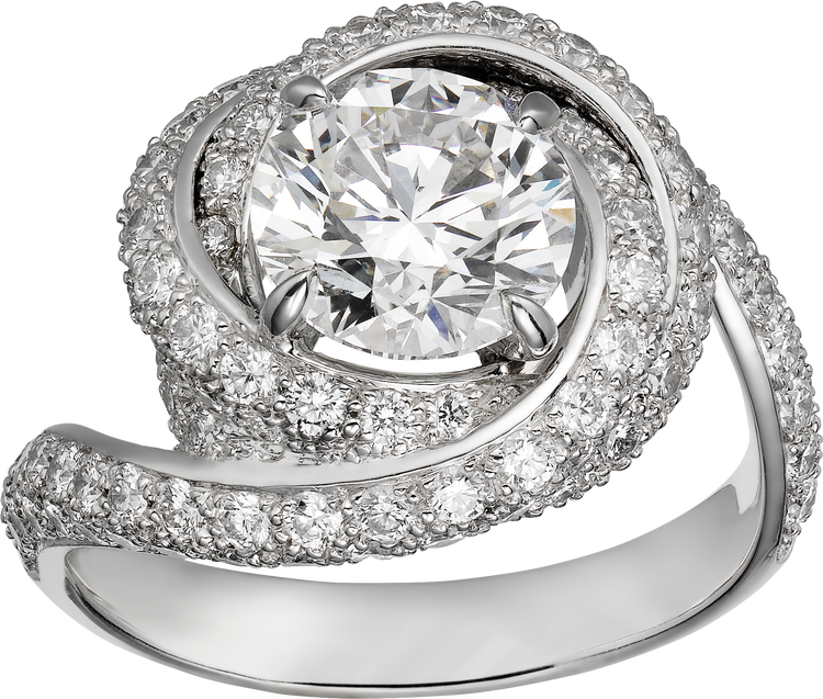 Cartier trinity ruban hot sale solitaire ring price