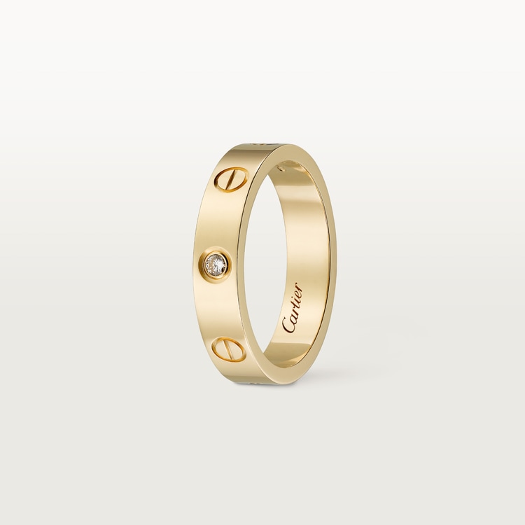 CRB4056100 LOVE wedding band 1 diamond Yellow gold diamond Cartier