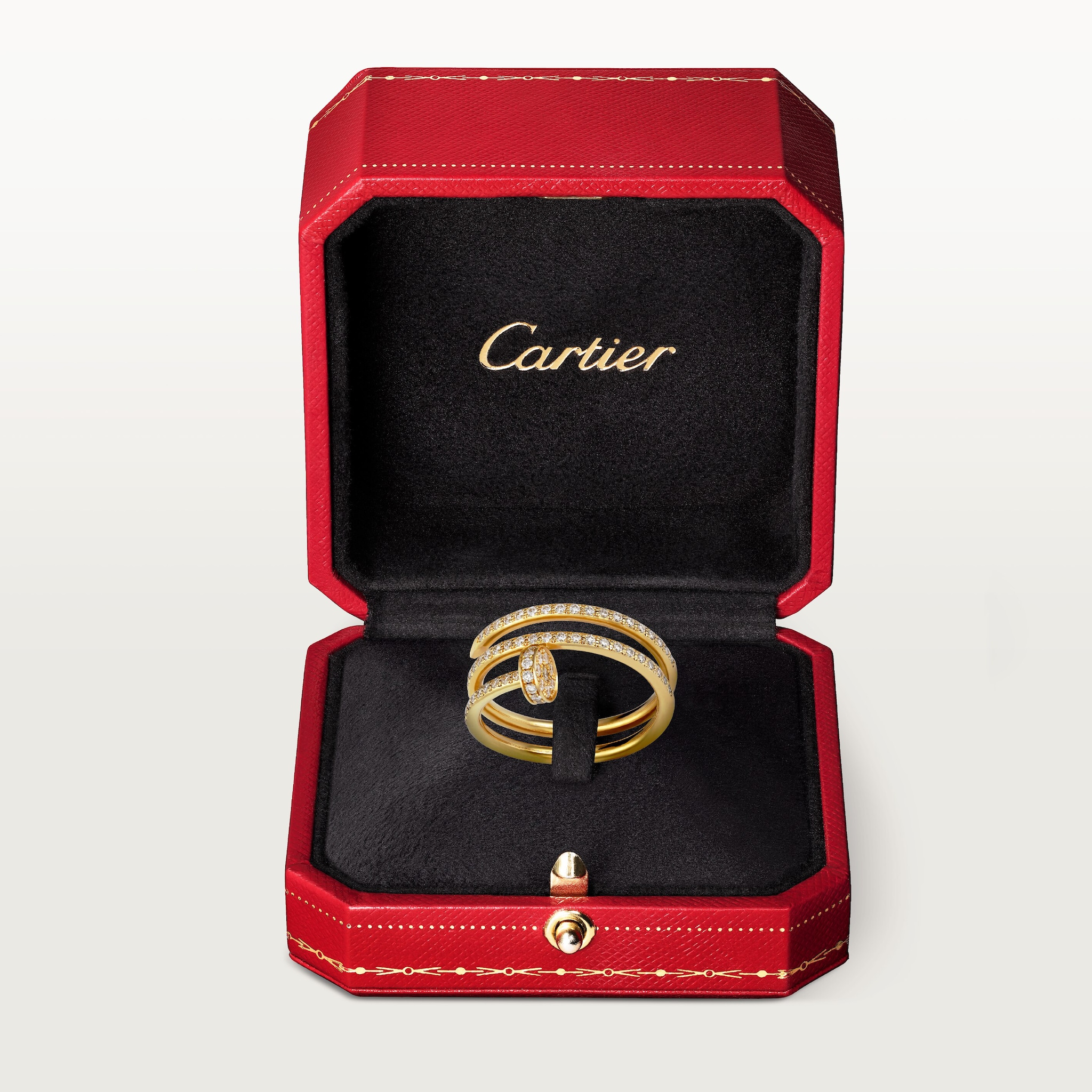 Juste un Clou ring, double, half-paved, image 7