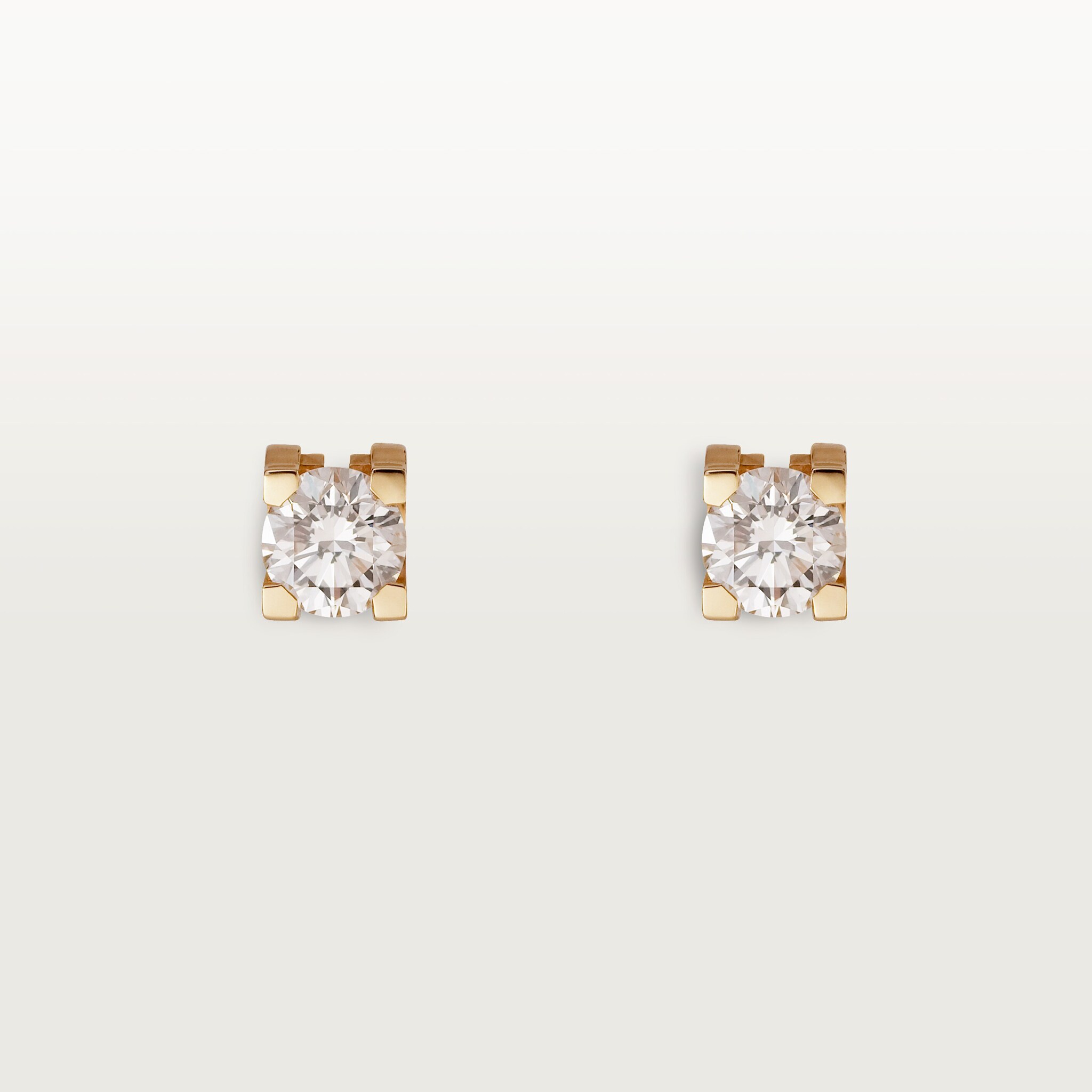 C de Cartier stud earrings, 2 brilliant-cut diamonds 